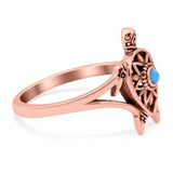 Turtle Ring Band Lab Created Opal 925 Sterling Silver (13mm)