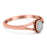 Oval Shape Ring Band Lab Created Opal 925 Sterling Silver (7mm)