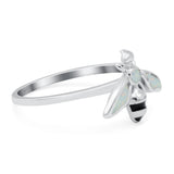 Bee Ring Band Lab Created Opal 925 Sterling Silver (11mm)