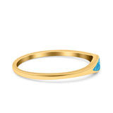 Simple Ring Band Lab Created Opal 925 Sterling Silver (3.5mm)