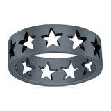 Star Oxidized Band Solid 925 Sterling Silver (6mm)