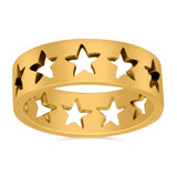 Star Oxidized Band Solid 925 Sterling Silver (6mm)