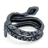 Snake Oxidized Band Solid 925 Sterling Silver (19mm)