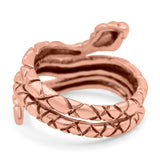 Snake Oxidized Band Solid 925 Sterling Silver (19mm)