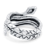 Snake Oxidized Band Solid 925 Sterling Silver (19mm)