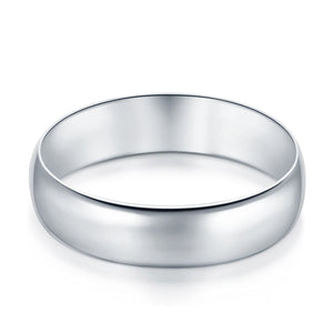 Sterling Silver Wedding Band Ring Round 925 Sterling Silver (8MM)