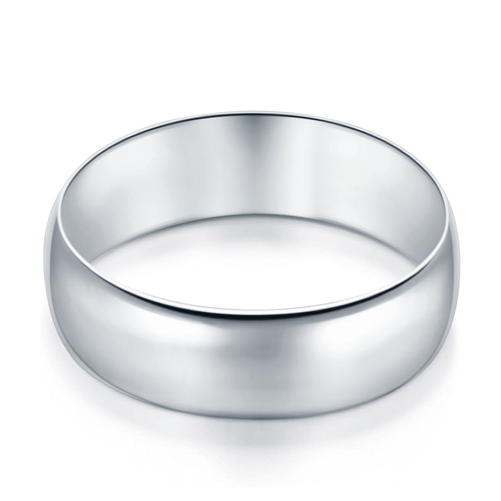 Sterling Silver Wedding Band Ring Round 925 Sterling Silver (10MM)