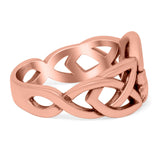 Celtic Claddagh Band Oxidized Ring Solid 925 Sterling Silver Thumb Ring (10mm)