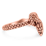 Snake Ring Oxidized Band Solid 925 Sterling Silver Thumb Ring (9mm)