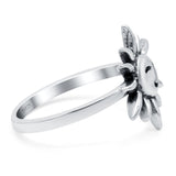 Smiling Sun Ring Oxidized Band Solid 925 Sterling Silver Thumb Ring (13mm)