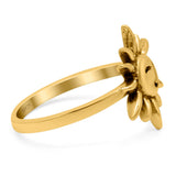 Smiling Sun Ring Oxidized Band Solid 925 Sterling Silver Thumb Ring (13mm)