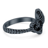 Snake Ring Oxidized Band Solid 925 Sterling Silver Thumb Ring (13mm)