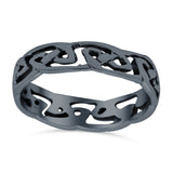 Celtic Ring Oxidized Band Solid 925 Sterling Silver Thumb Ring (5mm)