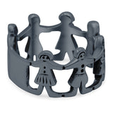 Children Oxidized Band Solid 925 Sterling Silver (11mm)