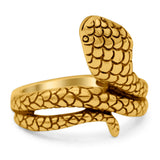 Snake Ring Oxidized Band Solid 925 Sterling Silver Thumb Ring (21mm)