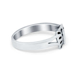Sterling Silver Small Dainty Petite Butterfly Band Ring Round 925 Sterling Silver