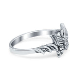 Sterling Silver Twisted Shank Butterfly Ring Band Round 925 Sterling Silver