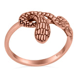 Snake Ring Oxidized Band Solid 925 Sterling Silver Thumb Ring (14mm)