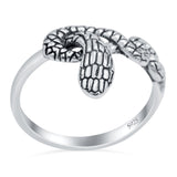 Snake Ring Oxidized Band Solid 925 Sterling Silver Thumb Ring (14mm)