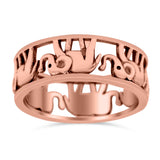 Elephant Ring Oxidized Band Solid 925 Sterling Silver Thumb Ring (7mm)