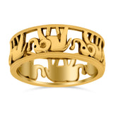 Elephant Ring Oxidized Band Solid 925 Sterling Silver Thumb Ring (7mm)