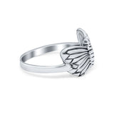 Sterling Silver Fashion Butterfly Ring Band Oxidized Round 925 Sterling Silver