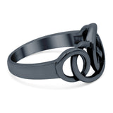 Celtic Ring Oxidized Band Solid 925 Sterling Silver (12mm)