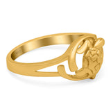 Turtle Ring Oxidized Band Solid 925 Sterling Silver Thumb Ring (10mm)