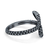 Snake Ring Oxidized Band Solid 925 Sterling Silver (17mm)