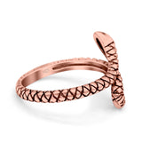 Snake Ring Oxidized Band Solid 925 Sterling Silver (17mm)