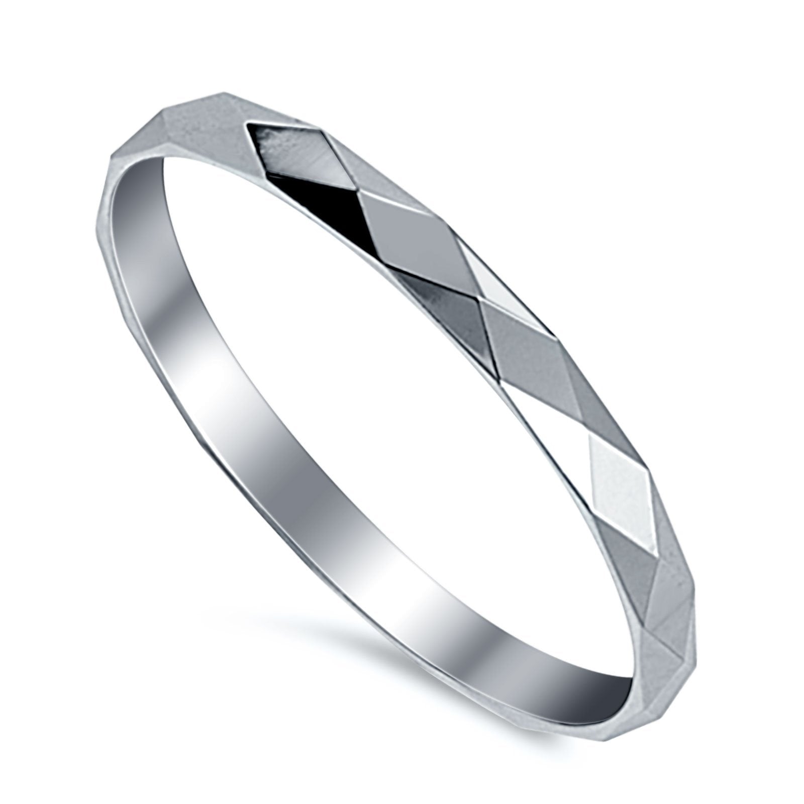 Silver Ring Hammered DC Style Wedding Band Round 925 Sterling Silver (2mm)