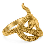 Snake Ring Oxidized Band Solid 925 Sterling Silver (22mm)