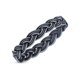 Rope Braided Ring Oxidized Band Solid 925 Sterling Silver Thumb Ring (3mm)