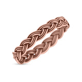 Rope Braided Ring Oxidized Band Solid 925 Sterling Silver Thumb Ring (3mm)