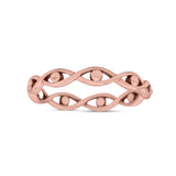 Infinity Bead Evil Eye Stackable Ring Oxidized Band Solid 925 Sterling Silver Thumb Ring (3mm)