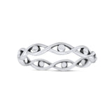 Infinity Bead Evil Eye Stackable Ring Oxidized Band Solid 925 Sterling Silver Thumb Ring (3mm)