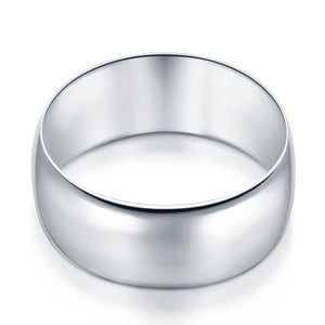 Sterling Silver Wedding Bands Ring Round 925 Sterling Silver (15MM)
