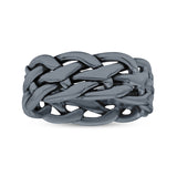 Infinity Braided Style Oxidized Band Solid 925 Sterling Silver 8mm(0.31)