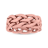 Infinity Braided Style Oxidized Band Solid 925 Sterling Silver 8mm(0.31)
