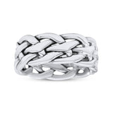 Infinity Braided Style Oxidized Band Solid 925 Sterling Silver 8mm(0.31)