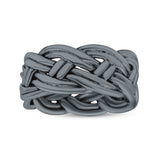 Eternity Rope Celtic Woven Knot Infinity Braided Style Ring Design Oxidized Band Solid 925 Sterling Silver Thumb Ring (8mm)