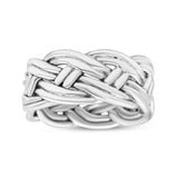 Eternity Rope Celtic Woven Knot Infinity Braided Style Ring Design Oxidized Band Solid 925 Sterling Silver Thumb Ring (8mm)