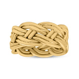 Rope Celtic Woven Knot Infinity Braided Style New Design Oxidized Band 925 Sterling Silver Thumb Ring 8mm(0.31)