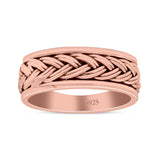 Braided Celtic New Design Spinner Style Oxidized Band Solid 925 Sterling Silver Thumb Ring 7mm(0.27)