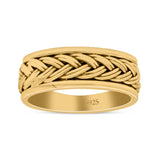 Braided Celtic New Design Spinner Style Oxidized Band Solid 925 Sterling Silver Thumb Ring 7mm(0.27)