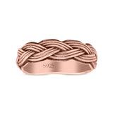 Braided Trending Modern Thick Celtic Woven Design Oxidized Band Solid 925 Sterling Silver Thumb Ring 5mm(0.19)