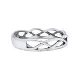 Celtic Band Braided New Trending Design Oxidized Solid 925 Sterling Silver Thumb Ring 4mm(0.15)