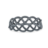 Celtic Braided Band Infinity Knot Ring Solid 925 Sterling Silver Thumb Ring (7mm)