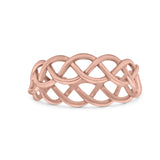 Braided Style Full Eternity Infinity Ring Oxidized Band Solid 925 Sterling Silver 7mm