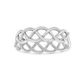 Braided Style Full Eternity Infinity Ring Oxidized Band Solid 925 Sterling Silver 7mm